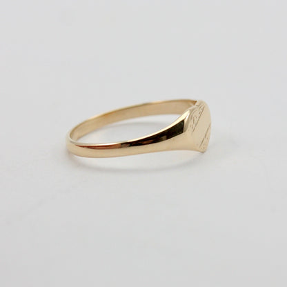 Vintage 9ct Gold Heart Signet Ring, Small