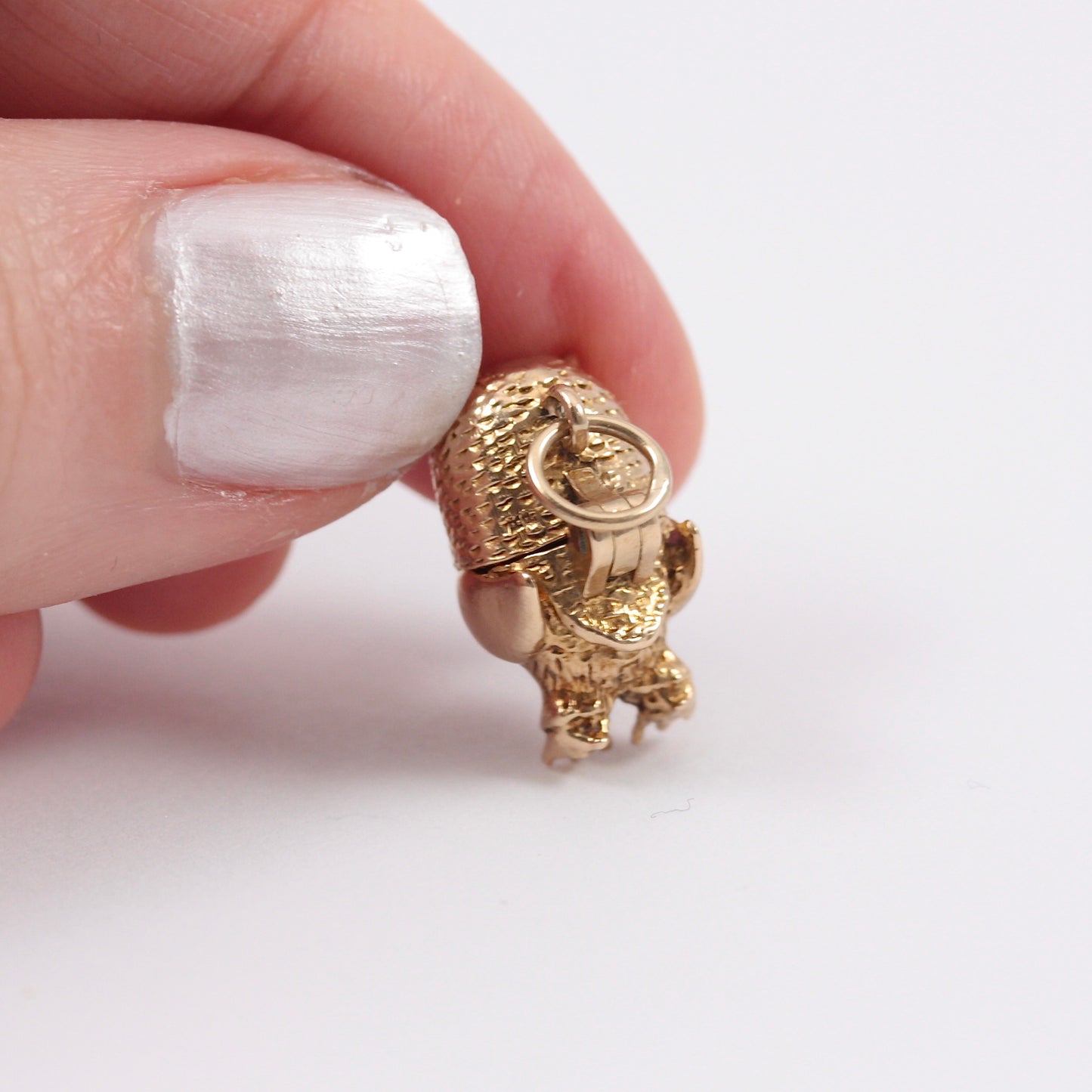 Vintage 9ct Gold Opening Owl Charm, 1972