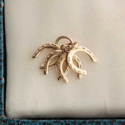 Vintage 9ct Gold Set of Four Horseshoe Charms