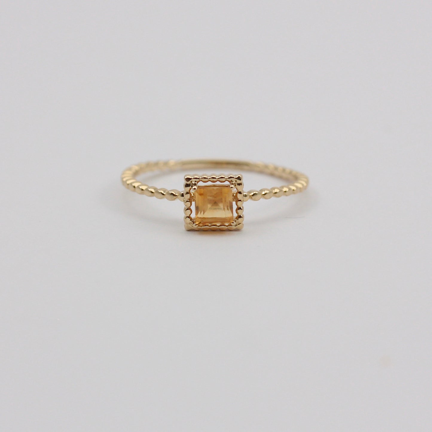 Dainty 14ct Gold Citrine Solitaire Ring