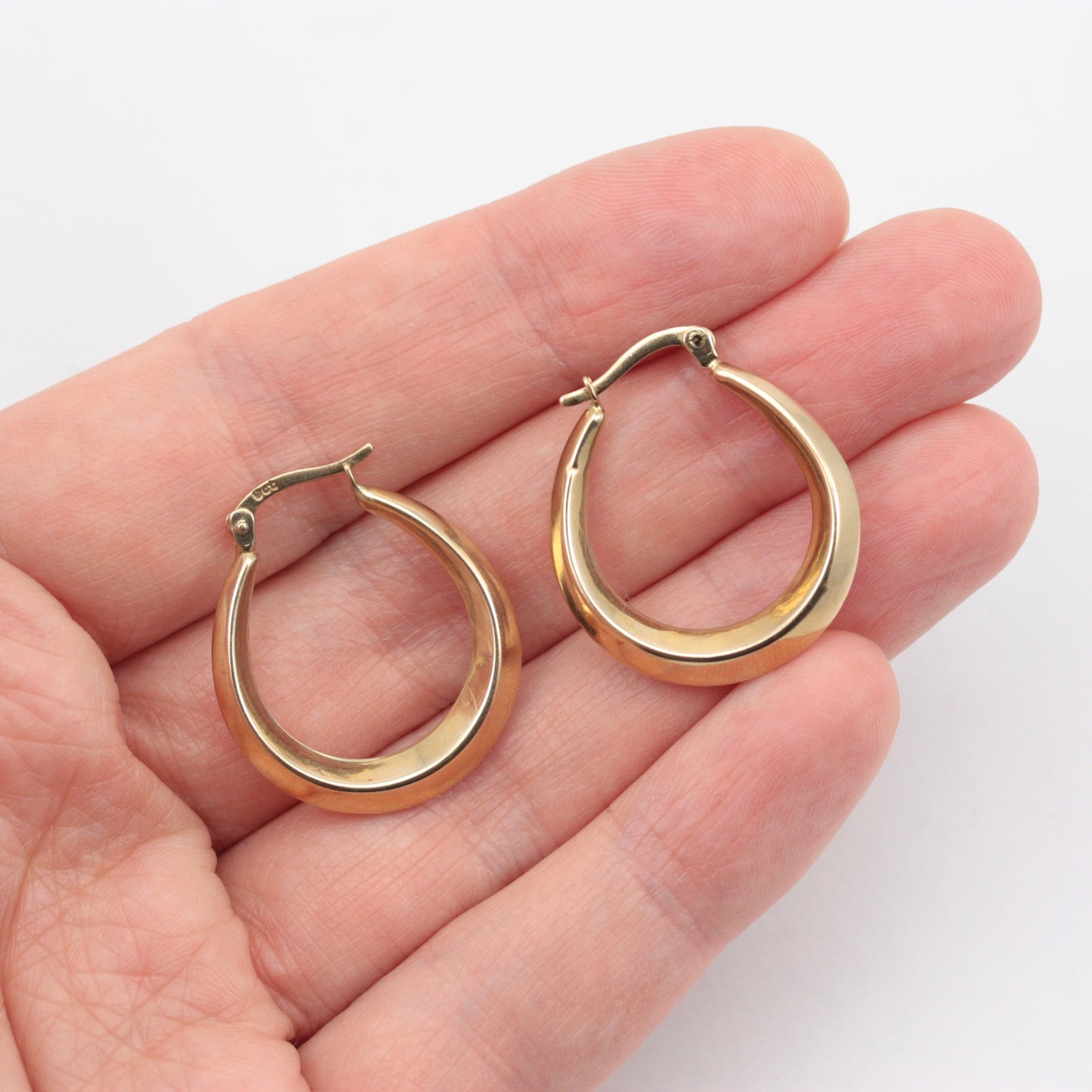 Yellow & White Gold Reversible Hoop Earrings, Medium