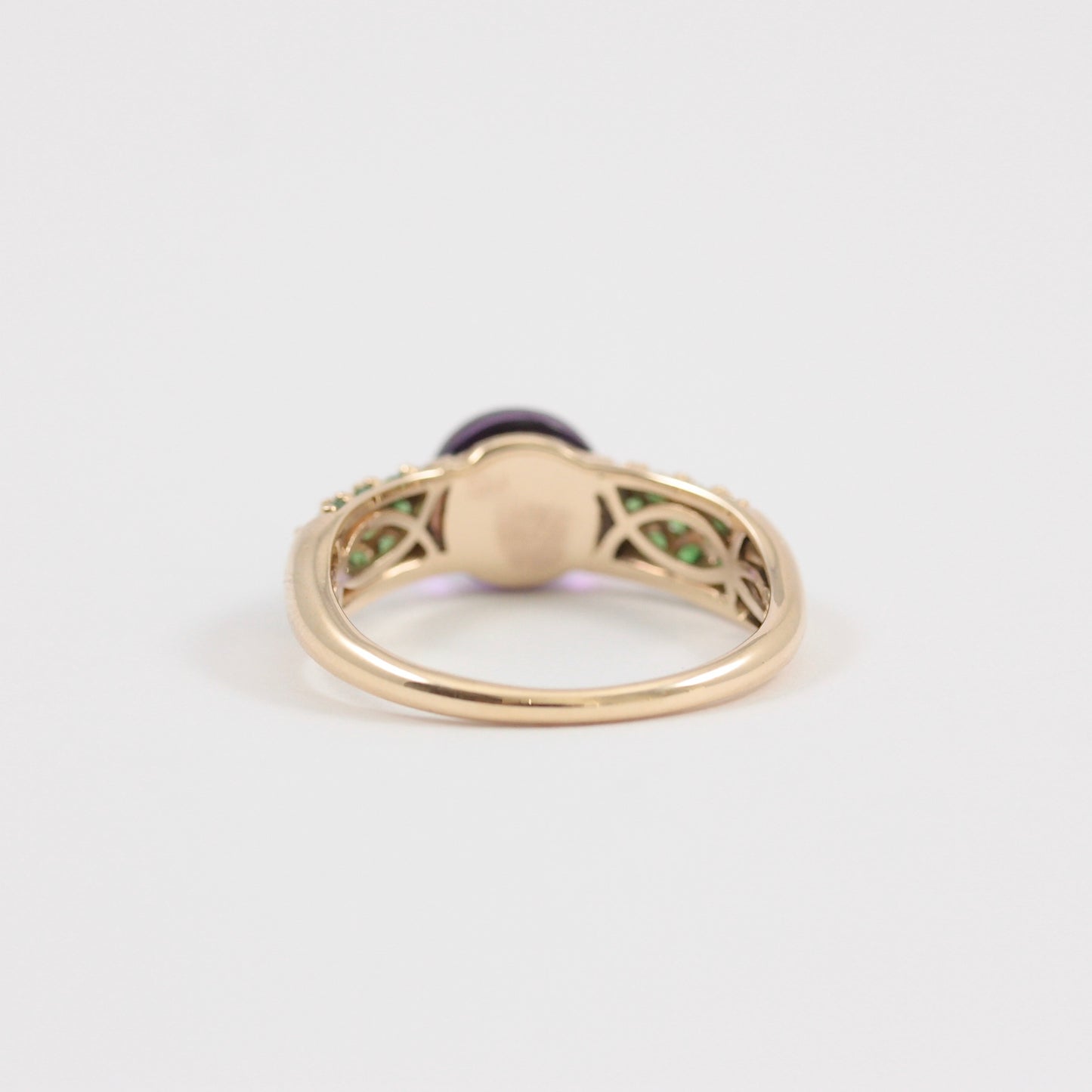 Pre-owned 9ct Gold Amethyst and Tsavorite Garnet Ring, Sunday's Child