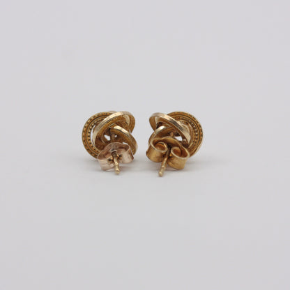 Vintage 9ct Gold Knot Stud Earrings, 7mm
