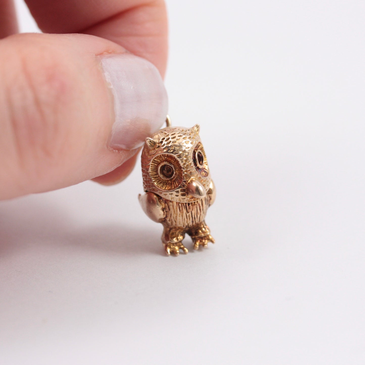Vintage 9ct Gold Opening Owl Charm, 1972