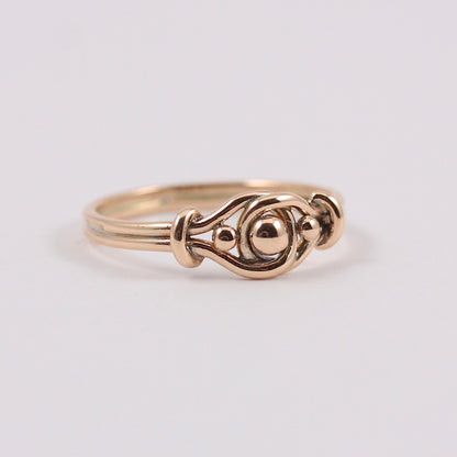 Antique Victorian 9ct Gold Keeper Knot Ring, 1896