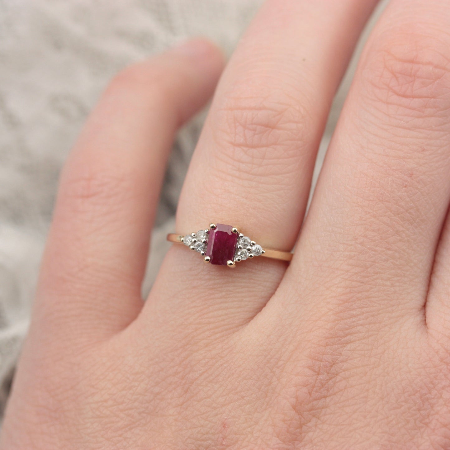 Pre-owned 9ct Gold Ruby and Diamond Ring