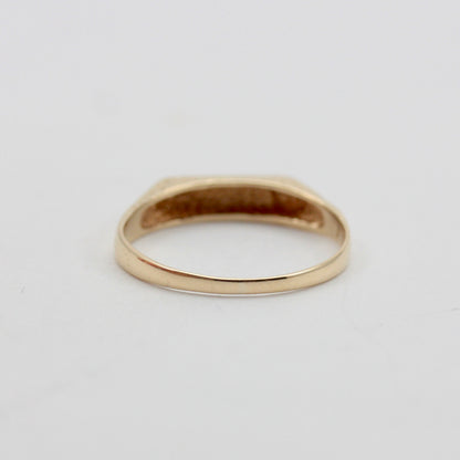 Vintage 9ct Gold Bar Signet Ring, 1981