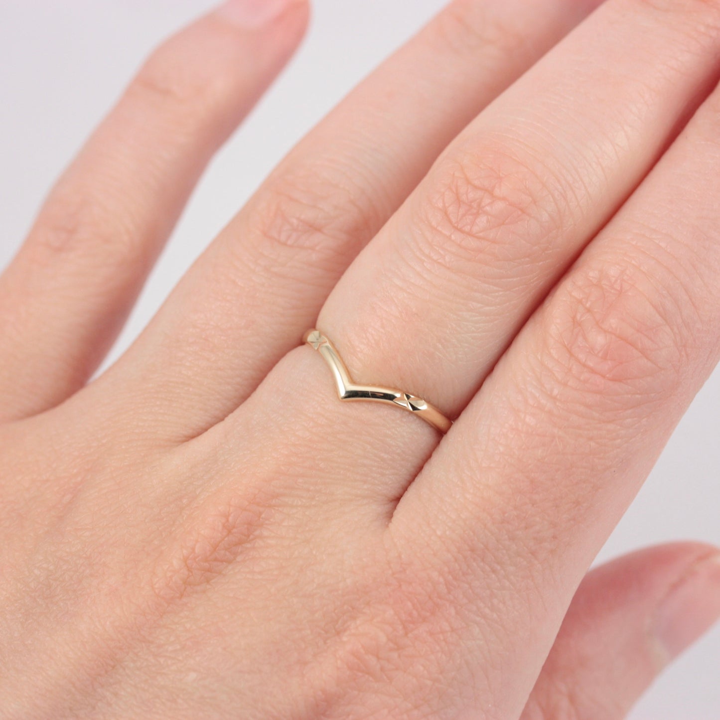 Dainty Vintage 9ct Gold Wishbone Ring, 1988