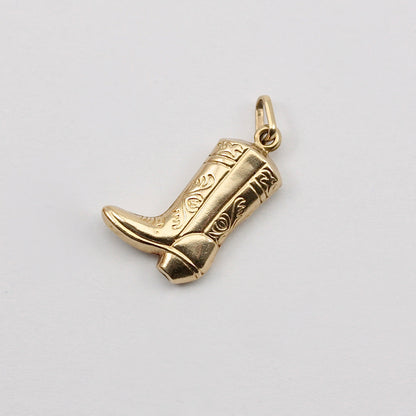 Pre-owned 9ct Gold Cowboy Boot Charm