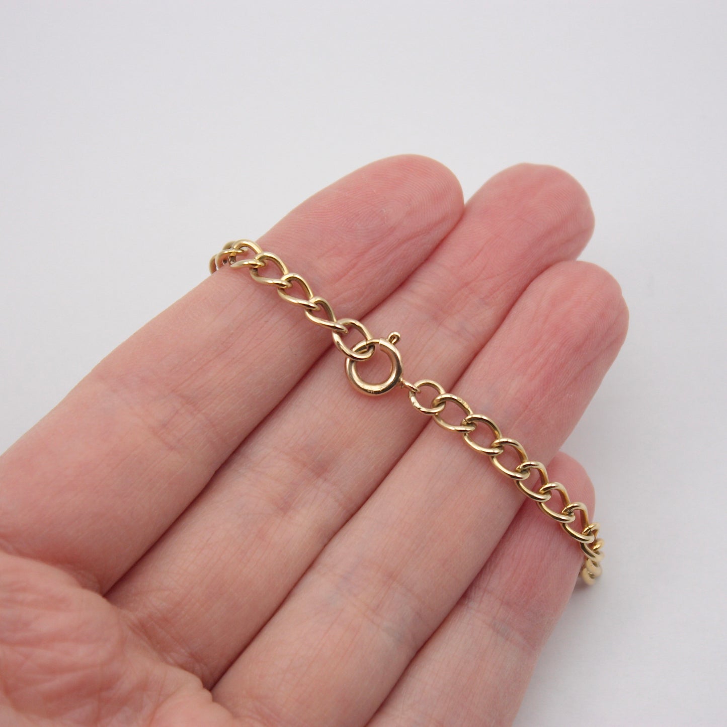 Vintage 9ct Gold Open Curb Link Bracelet, 1975