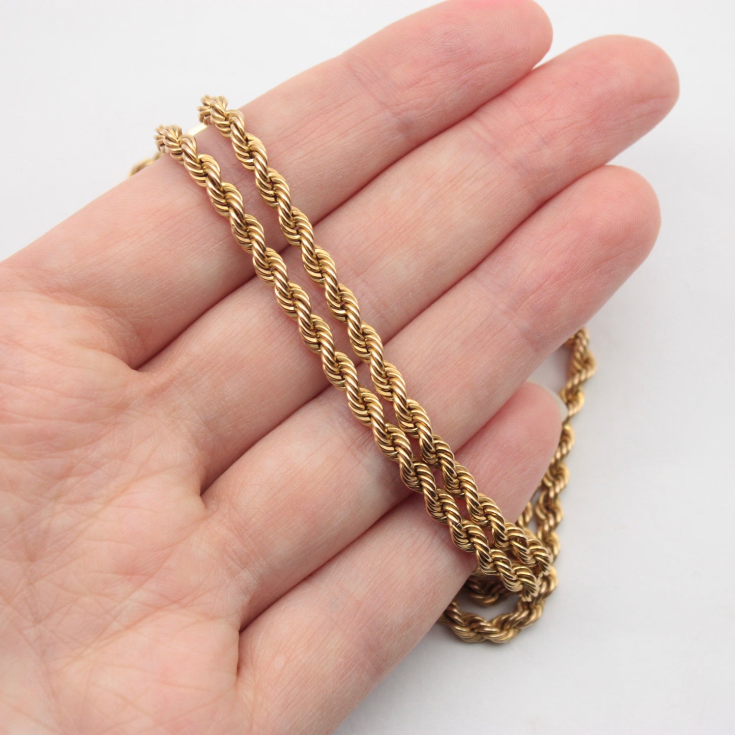 Pre-owned 9ct Gold Rope Chain Necklace, 18 inches, 3mm