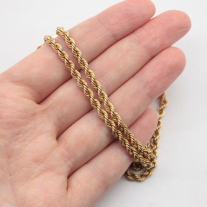 Pre-owned 9ct Gold Rope Chain Necklace, 18 inches, 3mm
