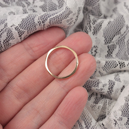 Vintage 9ct Gold Skinny Faced Band Ring, 1972