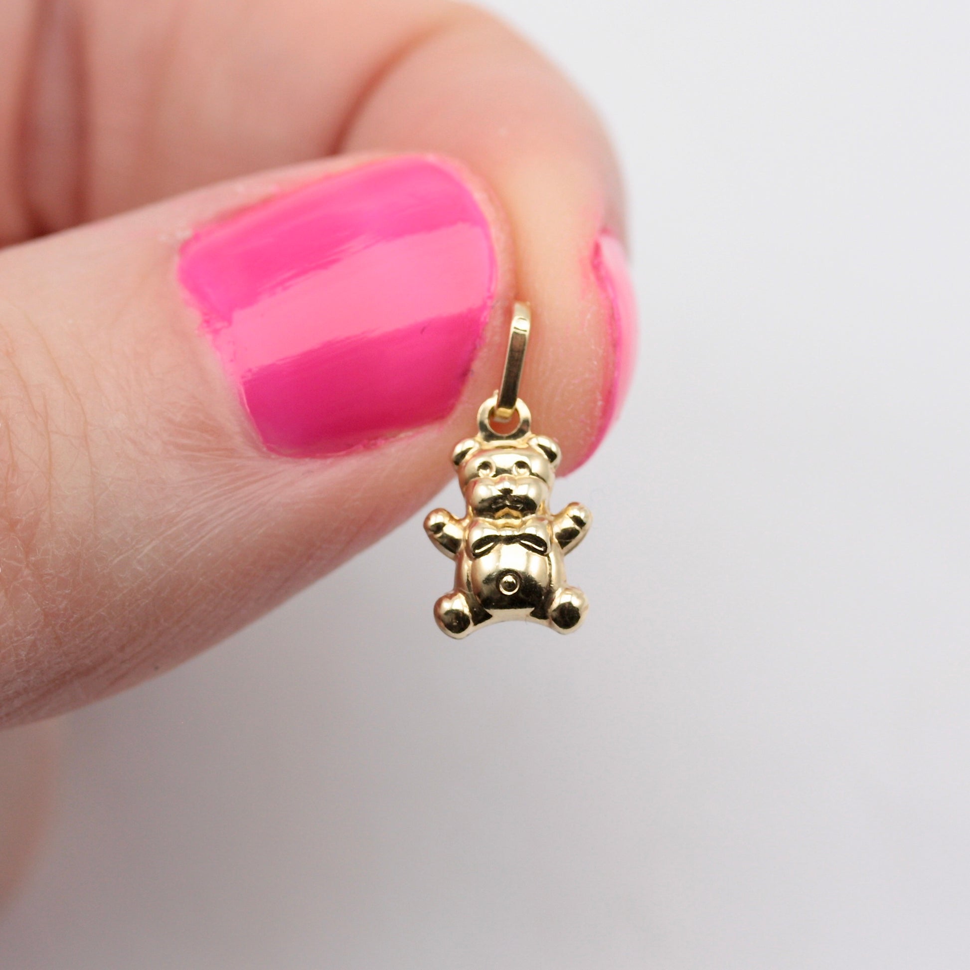 Tiny Puffy 9ct Gold Teddy Bear Charm