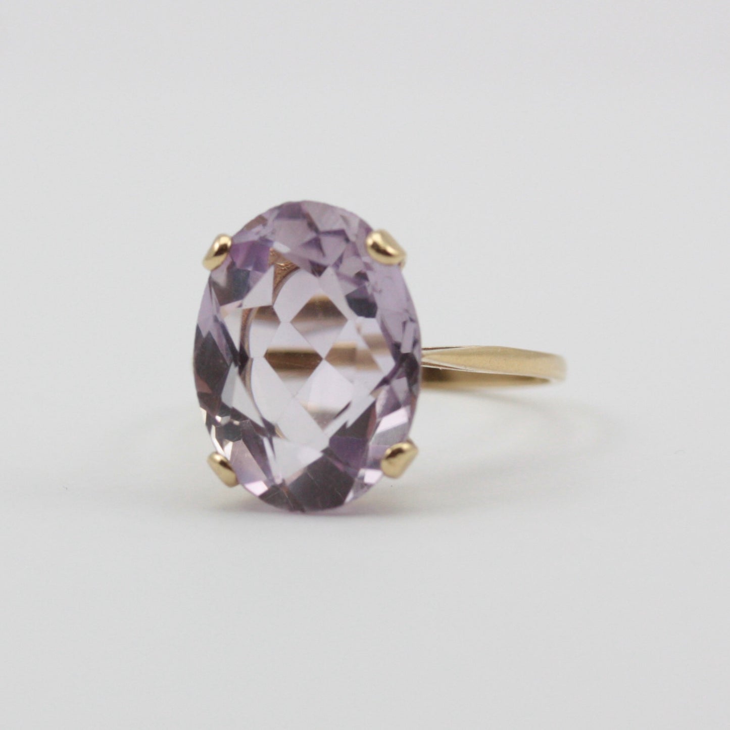 Vintage 9ct Gold Pale Amethyst Cocktail Ring, 1992