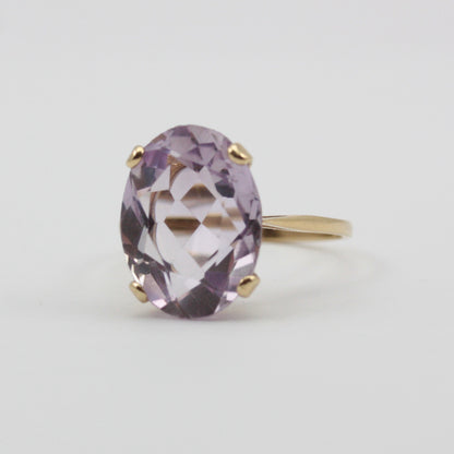 Vintage 9ct Gold Pale Amethyst Cocktail Ring, 1992
