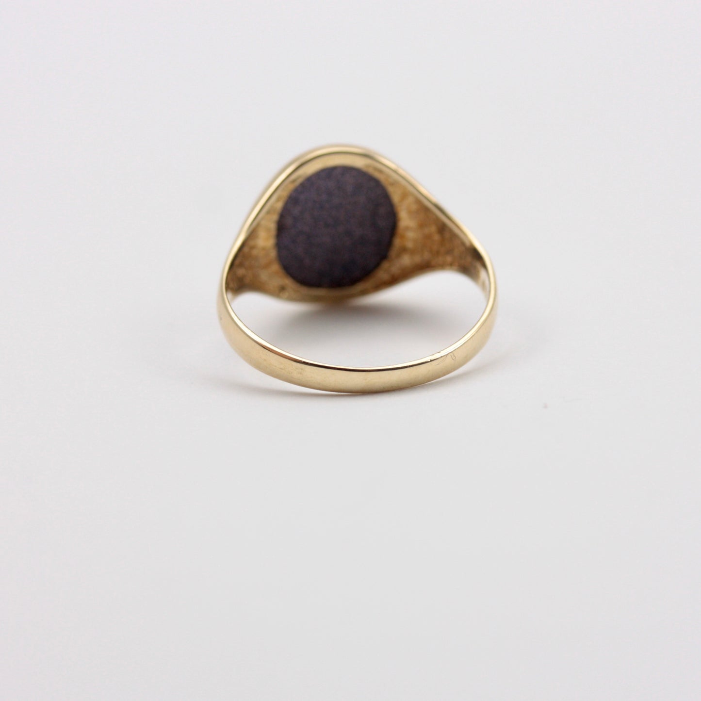 Vintage 9ct Gold Blue Goldstone Signet Ring, 1989