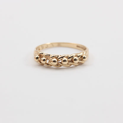 vintage 9ct gold single row keeper ring 1982
