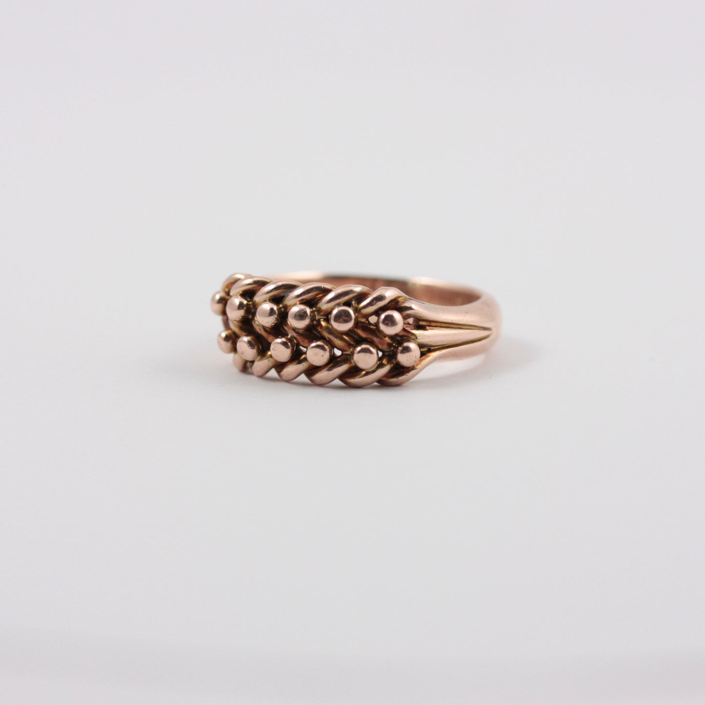 Antique 9ct Gold Two Row Keeper Ring, 1895