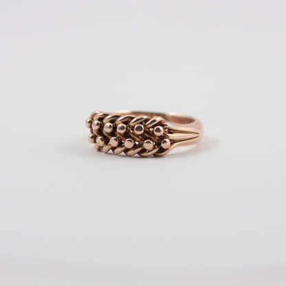 Antique 9ct Gold Two Row Keeper Ring, 1895