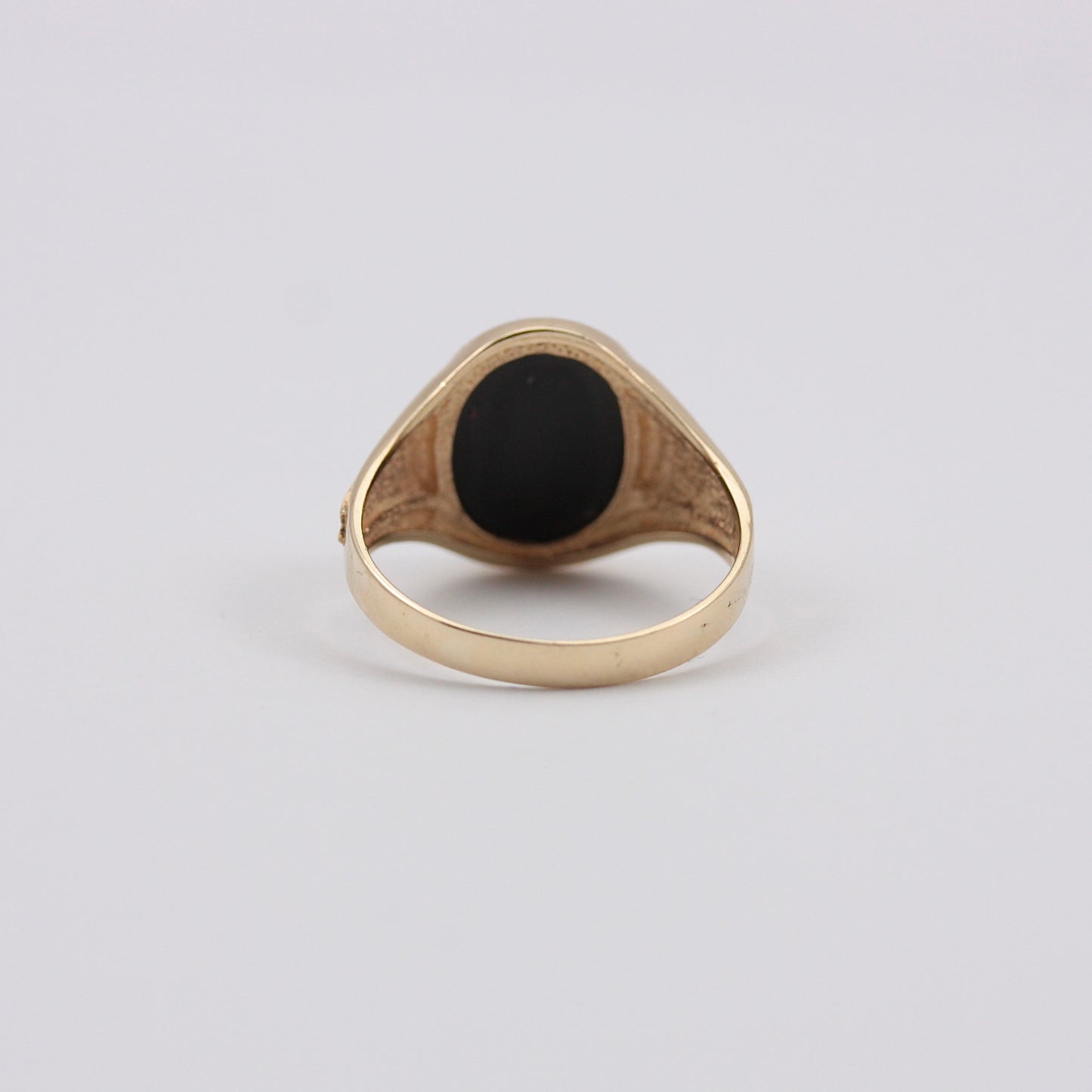 Vintage 9ct Gold Striped Onyx Signet Ring, 1988