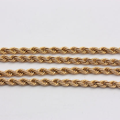 Pre-owned 9ct Gold Rope Chain Necklace, 18 inches, 3mm