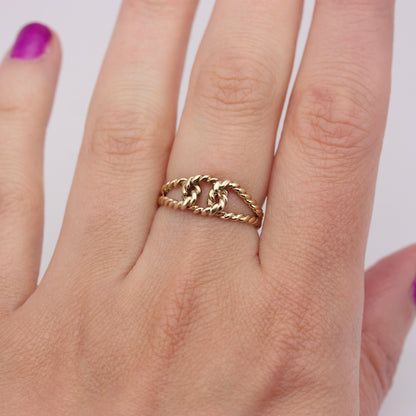 Vintage 9ct Gold Rope Knot Ring, 1978