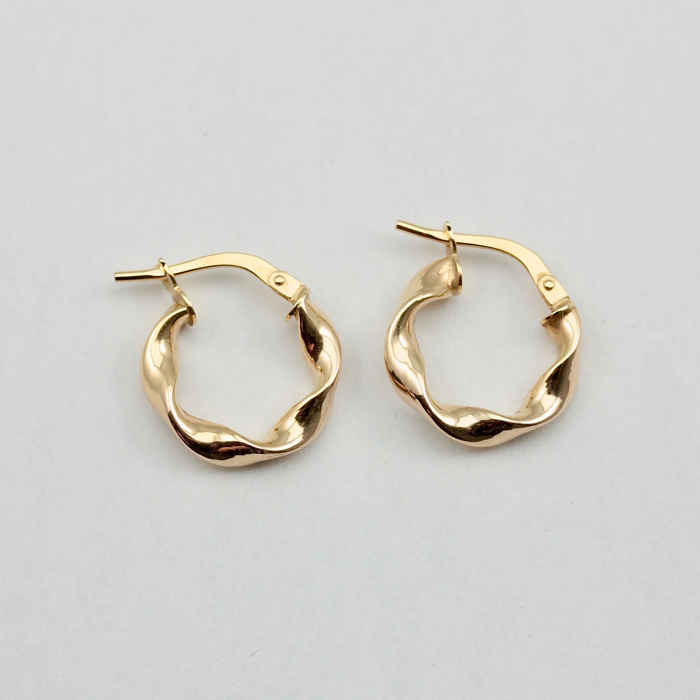 Vintage 9ct Gold Twisted Hoop Earrings, Small
