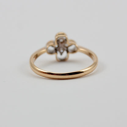 Art Deco 18ct Gold and Diamond Quatrefoil Ring, A.BROS