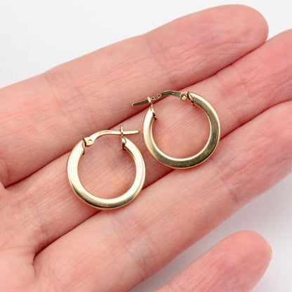Pre-owned 9ct Gold Plain Hoop Earrings, 2002