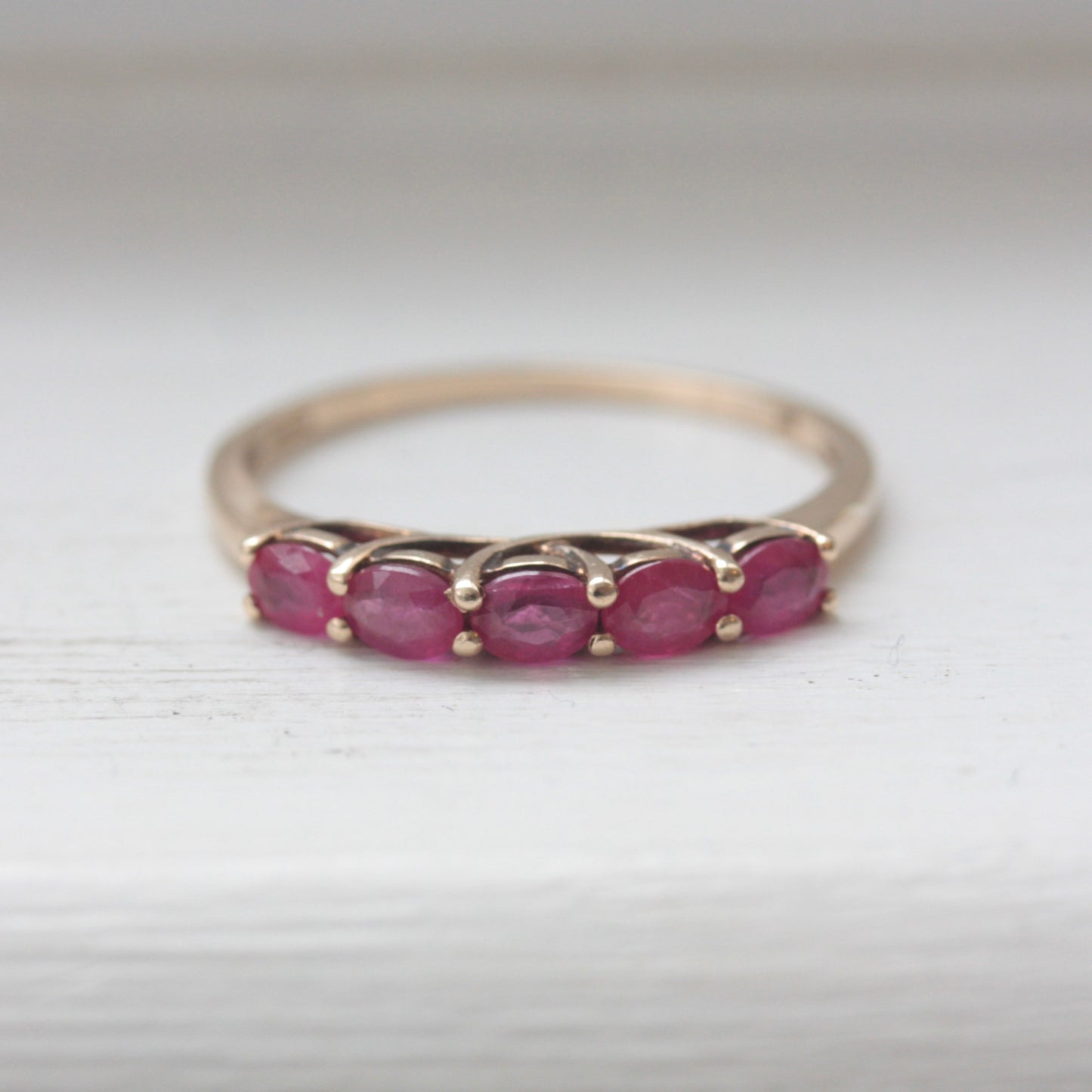 Pre-owned 9ct Gold Ruby Five Stone Ring, 2010