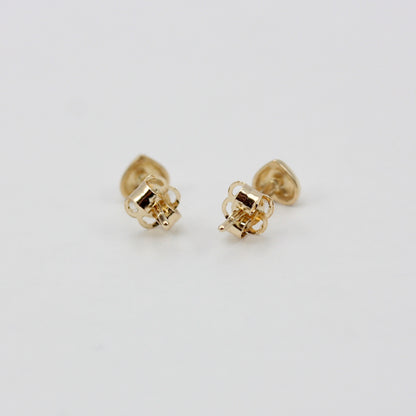 Small 9ct Yellow Gold Puffy Heart Stud Earrings, NEW