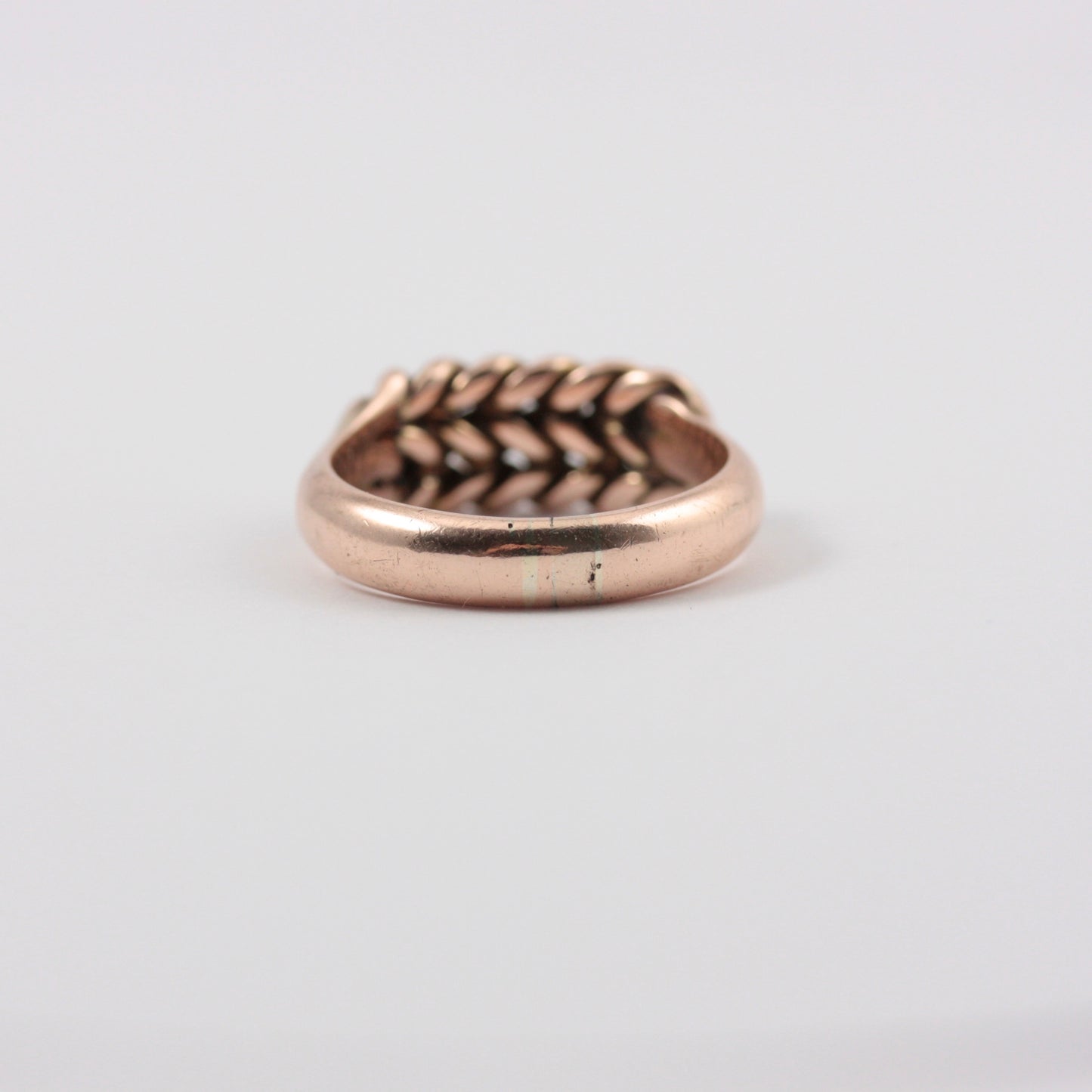 Antique 9ct Gold Two Row Keeper Ring, 1895