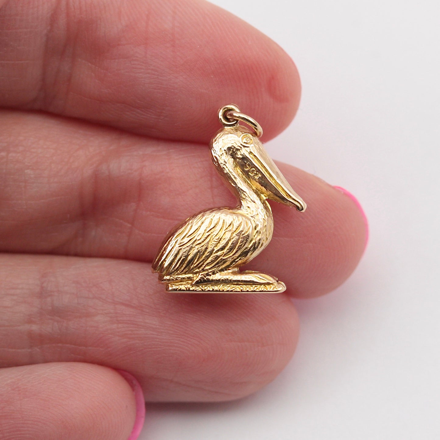 Vintage 9ct Gold Pelican Charm, c1950s