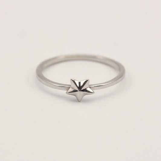 Dainty Pre-owned 9ct White Gold Star Ring, 2015