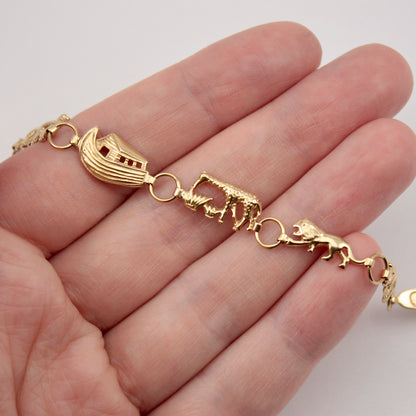Vintage 9ct Gold Noah's Ark Bracelet