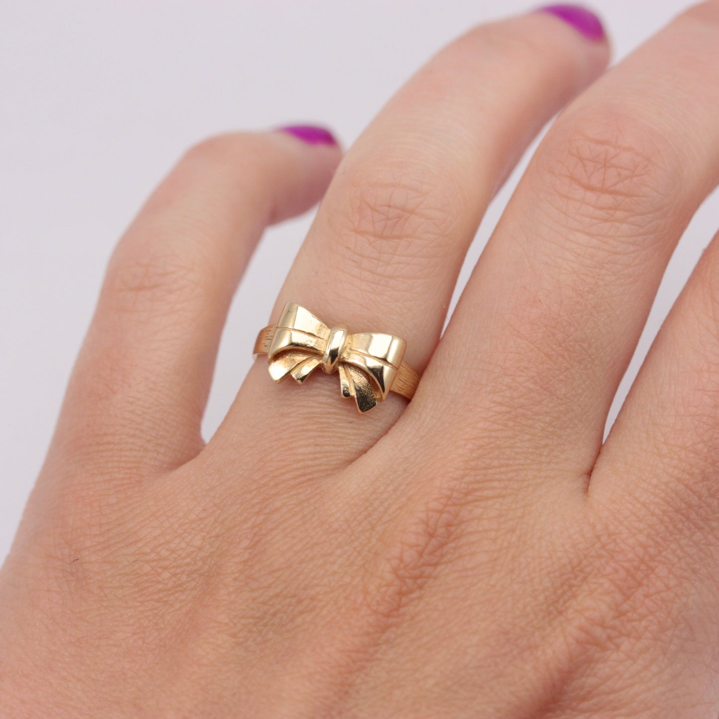 Vintage 9ct Gold Bow Ring, 1988