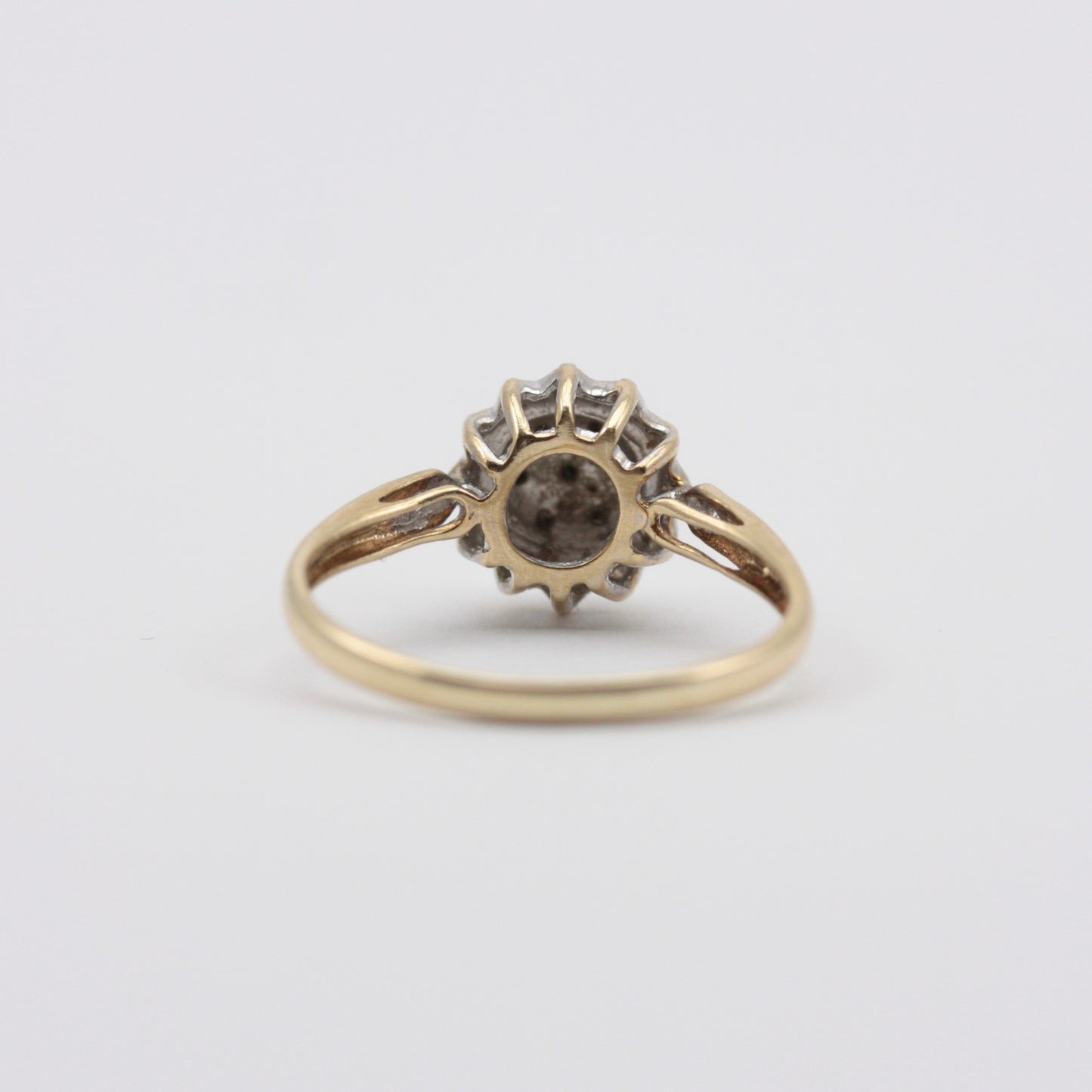 Vintage 9ct Gold Diamond Domed Cluster Ring