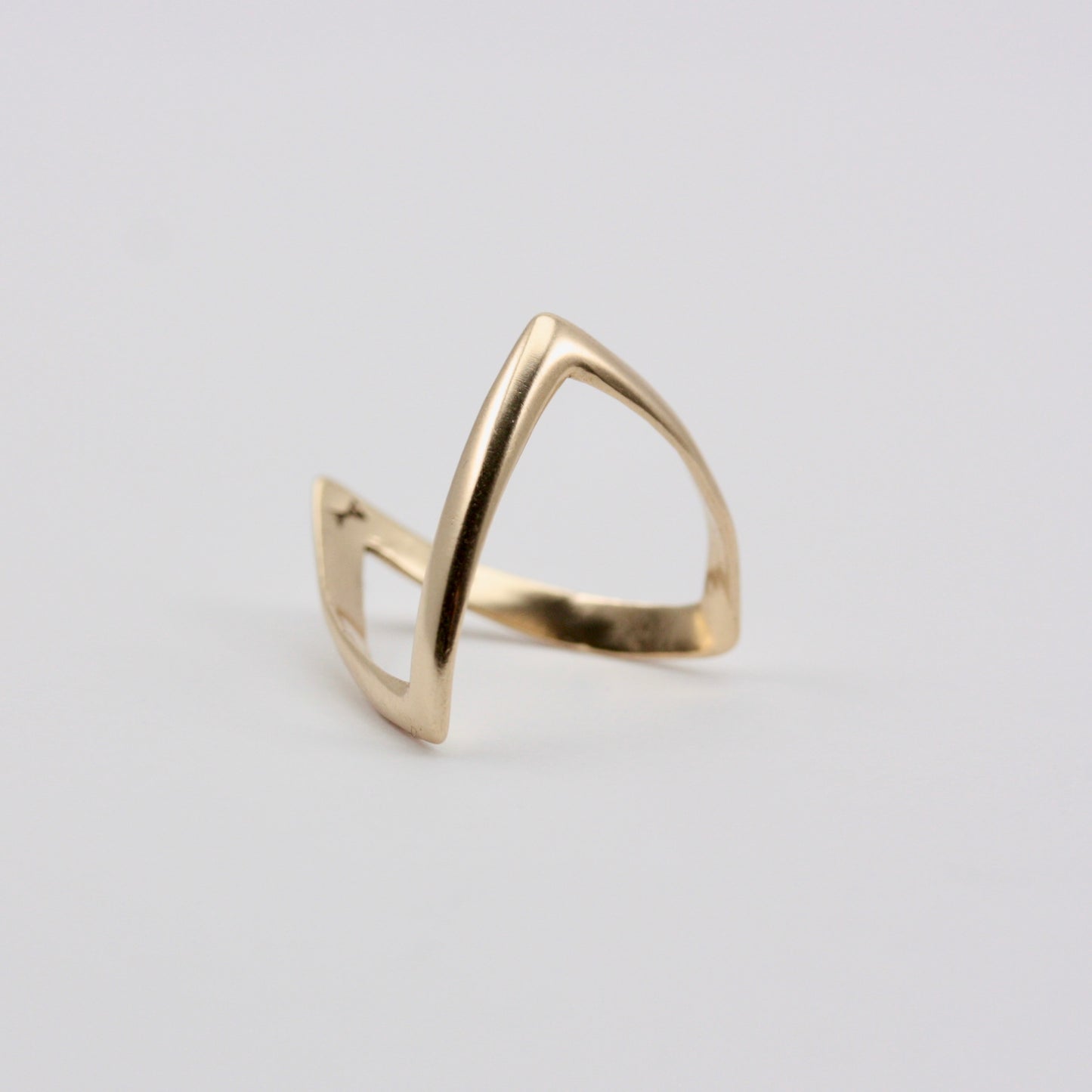 Vintage 9ct Gold Double Wishbone Ring, 1975