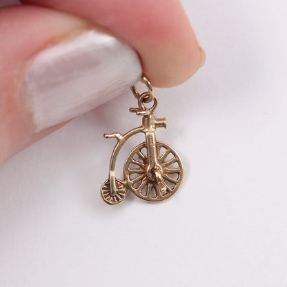 Vintage 9ct Gold Penny Farthing Charm