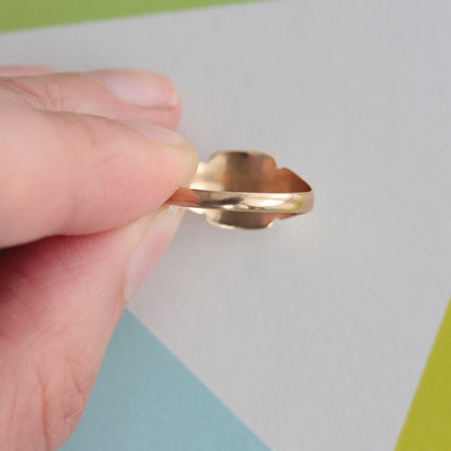 Vintage 9ct Yellow Gold Signet Ring with Initials 'DW', 1971