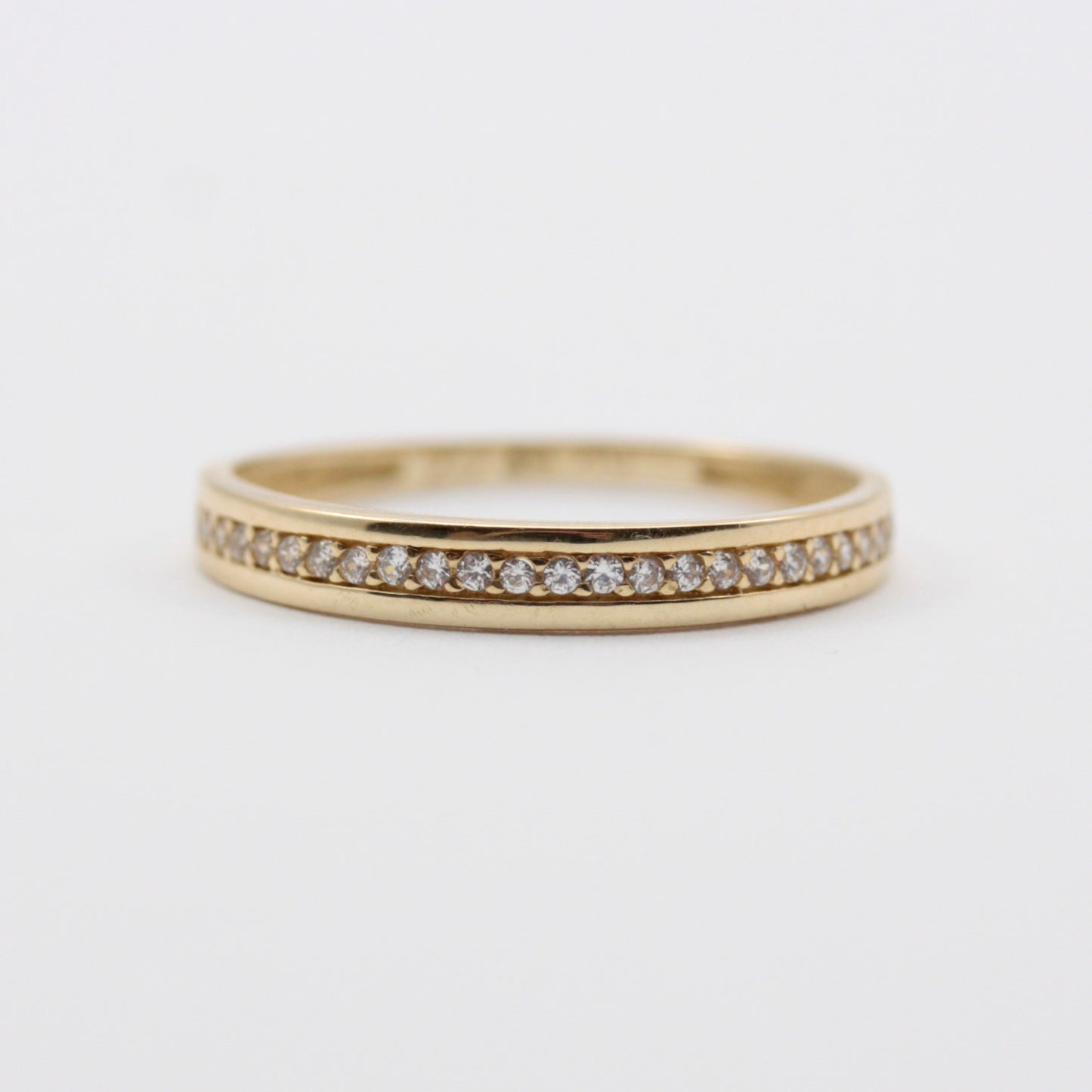 Pre-owned 9ct Gold CZ Half Eternity Ring