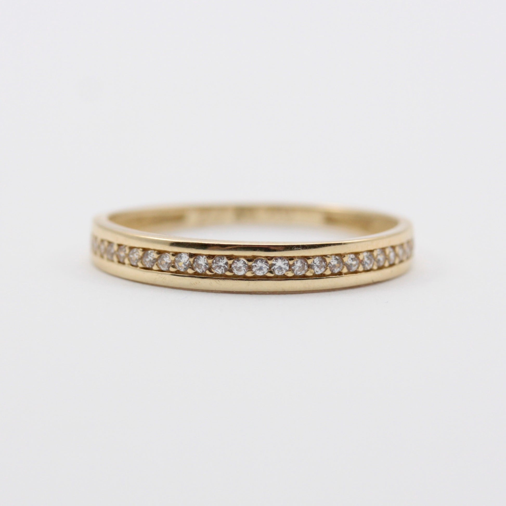 Pre-owned 9ct Gold CZ Half Eternity Ring