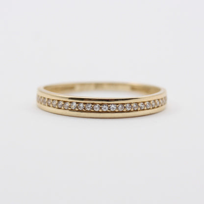 Pre-owned 9ct Gold CZ Half Eternity Ring