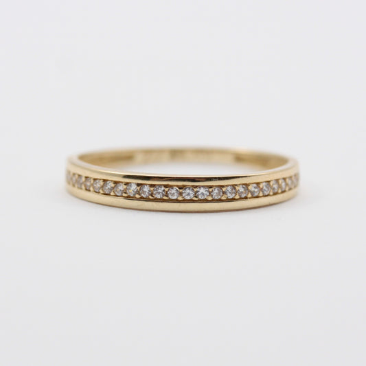 Pre-owned 9ct Gold CZ Half Eternity Ring
