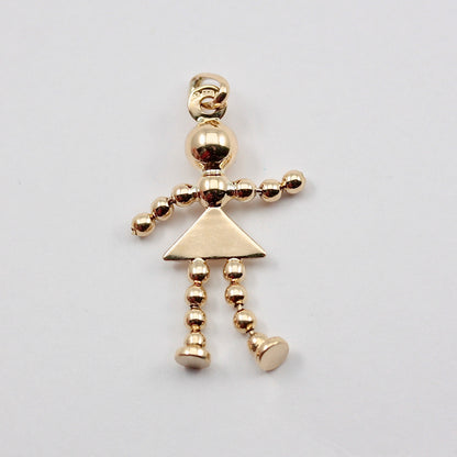 Vintage 9ct Gold Ball Chain Girl, 1990, Unoaerre
