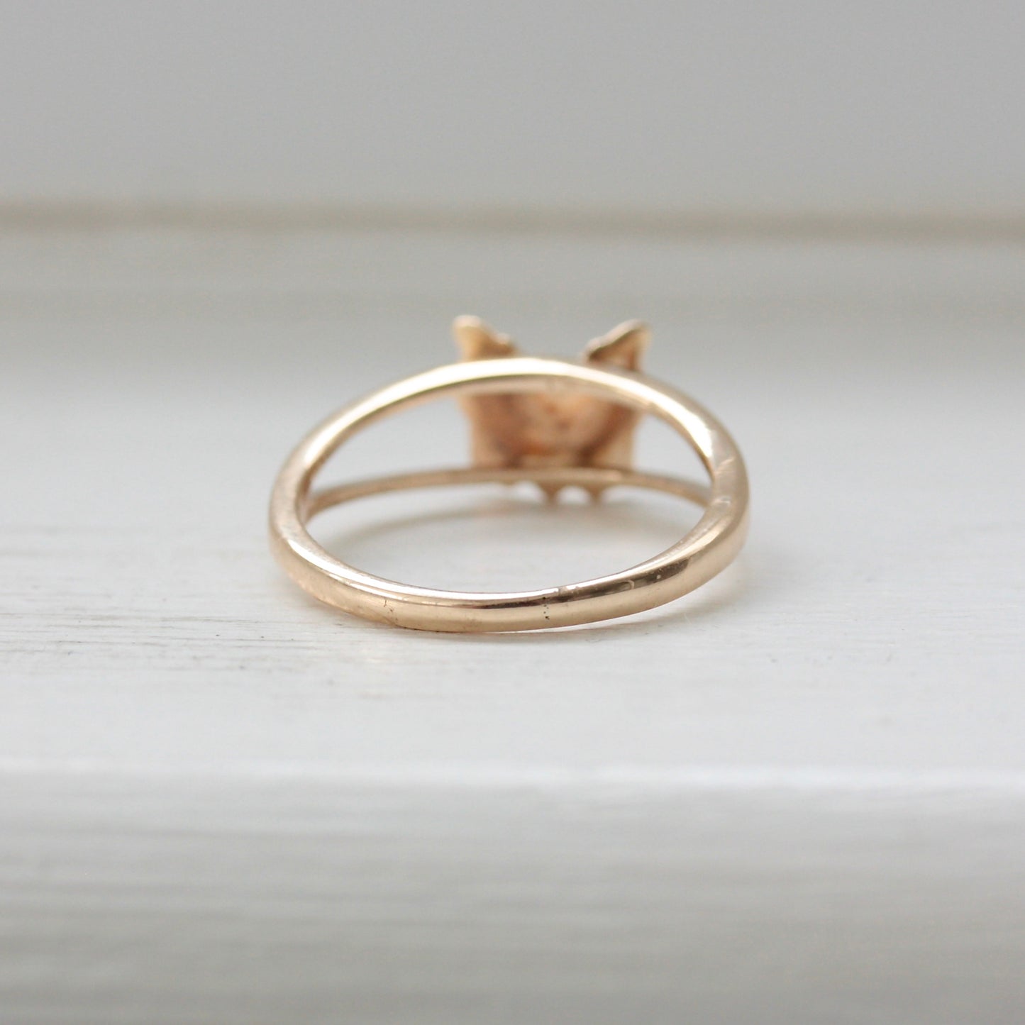 Vintage 9ct Yellow Gold Butterfly Ring, 1979