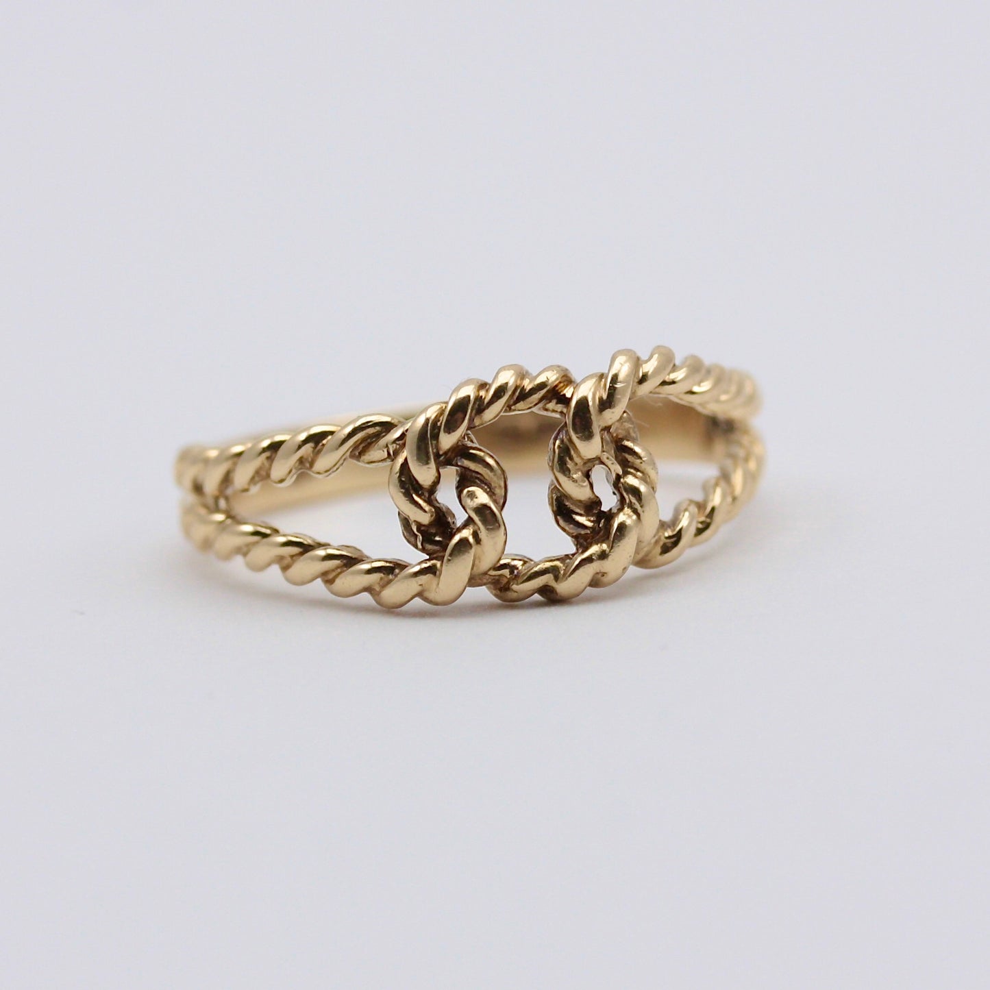 Vintage 9ct Gold Rope Knot Ring, 1978
