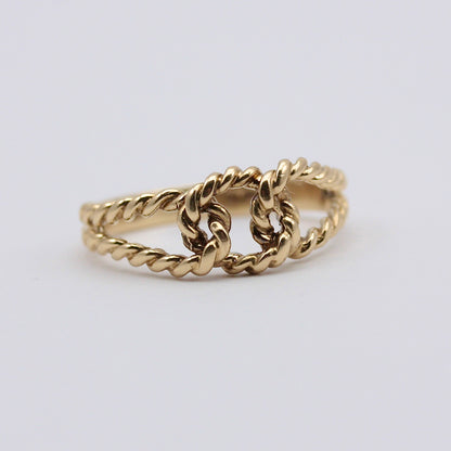 Vintage 9ct Gold Rope Knot Ring, 1978