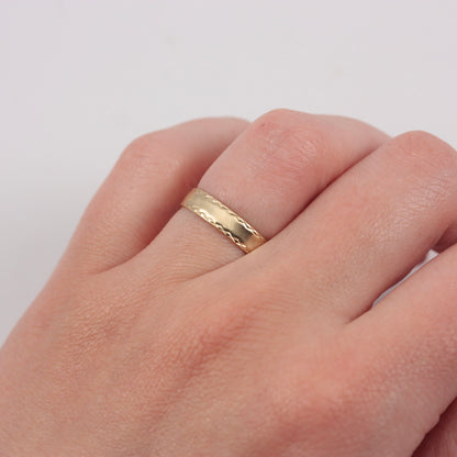 Vintage 9ct Gold Textured Band Ring, 1982